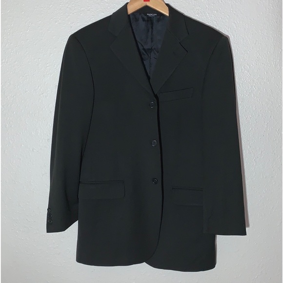Rare Vintage Mancini dark rich brown 3 button structured...